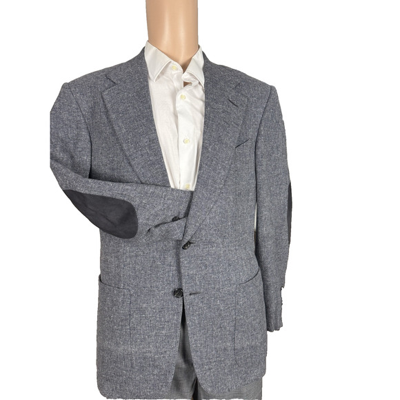 Tom Ford Blue Gray Tweed Sportcoat Men’s Hunting 52/42 US Winter Wool Blend - Picture 1 of 8